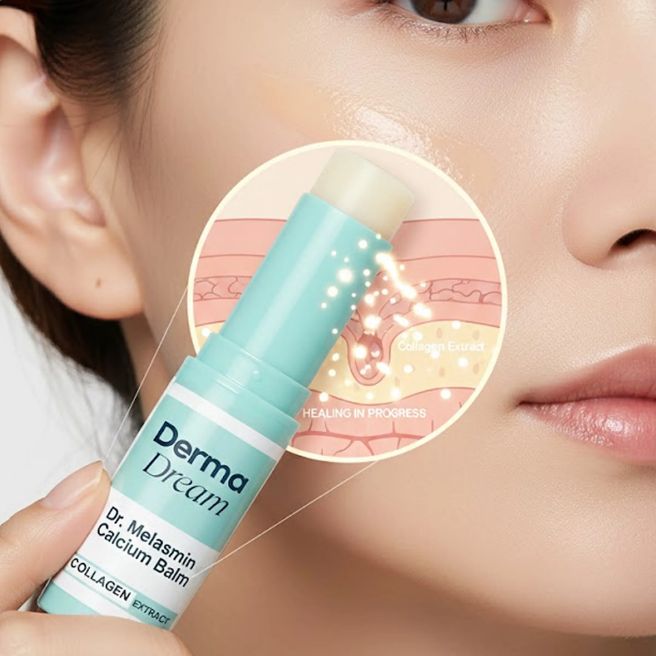 How Dr. Melasmin works in a skincare routine Dr. Melasmin stick applied as targeted facial skincare