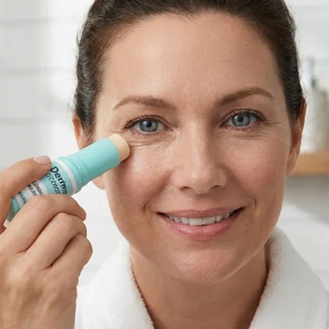 How to use Dr. Melasmin Calcium Stick Applying Dr. Melasmin Calcium Stick in an under-eye skincare routine